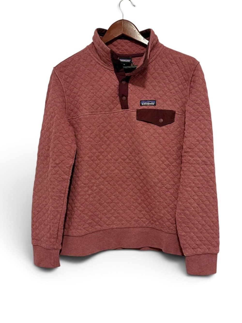 Patagonia Organic Cotton Quil Snap T Pullover Sweatshirt Kiln Pink/ Red Mediu